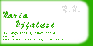 maria ujfalusi business card